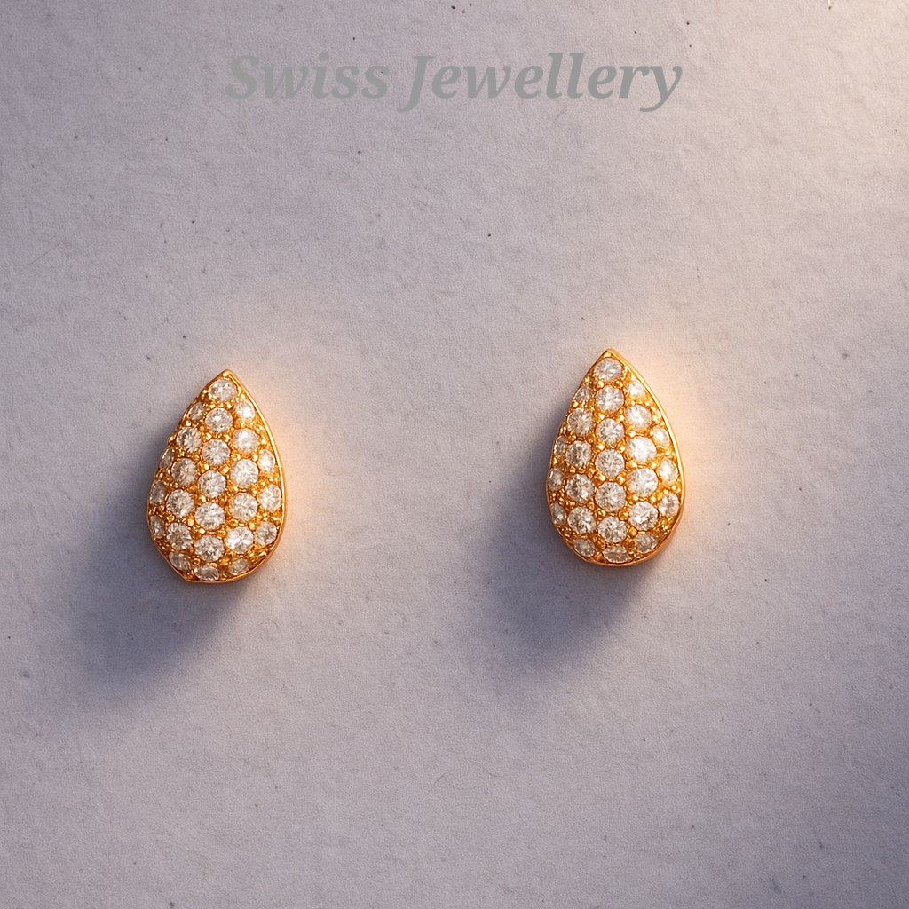 Teardrop Cluster Small Studs or Drop Earrings
