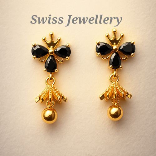 Black Butterfly Drop Earrings