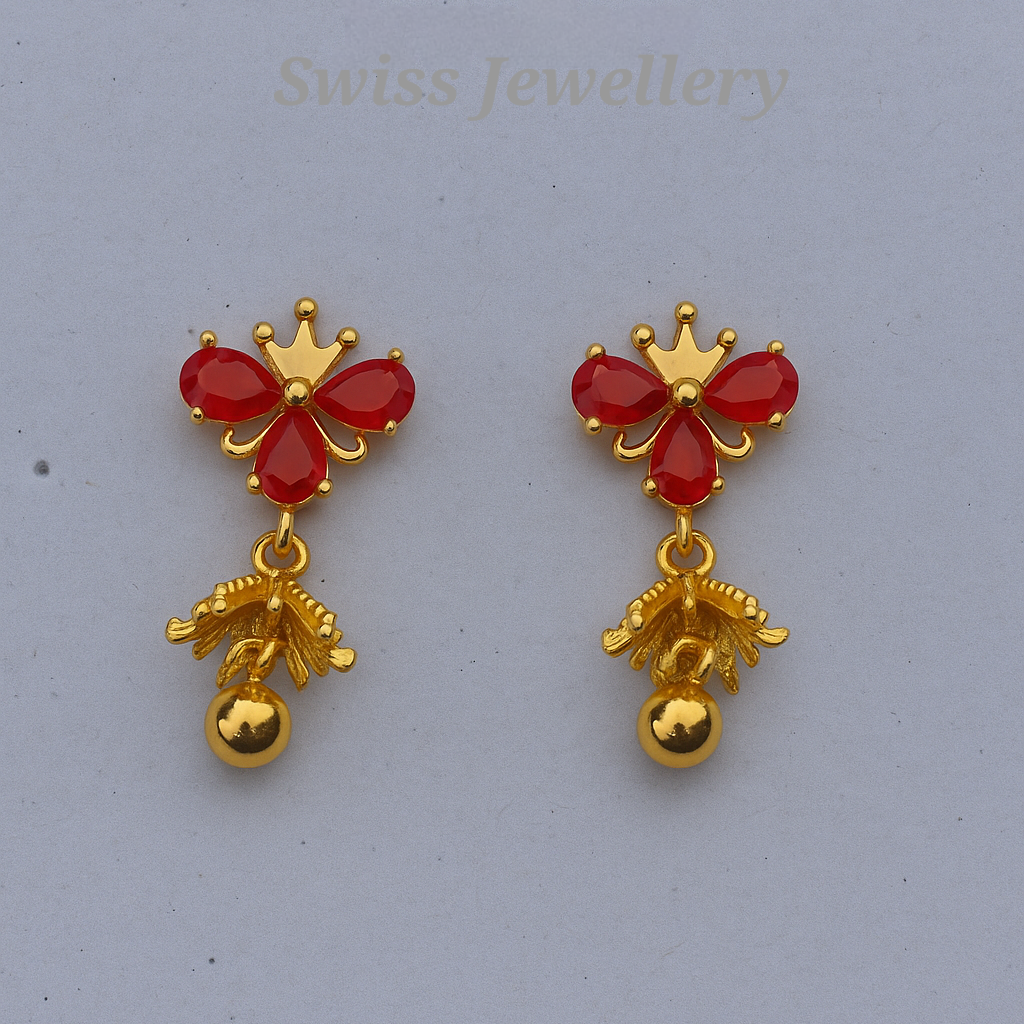 Red Butterfly Drop Earrings